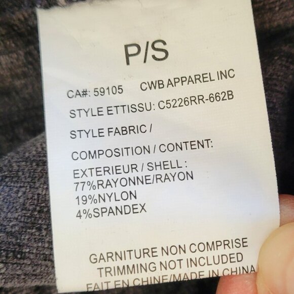 Charlie B Velour Pull On Drawstring Straight Leg Pants Gray Plaid Women's Size S - Picture 8 of 10